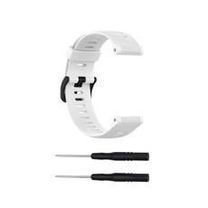 실리콘 와치밴드 Garmin Fixense 5 포러너 935 945 스트랩 손목밴드 교체, 흰색 스트랩 + 드라이버