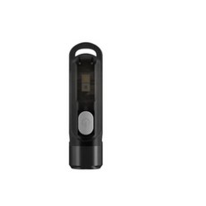 NITECORETIKI LE USB 충전식 키 체인 라이트 트리플 라이트 소스 미니 LED 손전등 내장 배터리, [06] TIKI LE BLACK, 1개