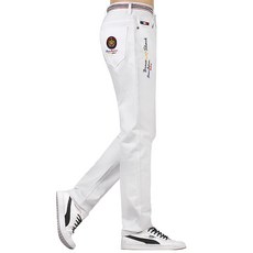 보드복하의 뉴타입 청바지 남성 일자통 트렌드 화이트