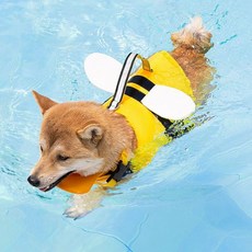 PET 강아지 꿀벌 구명조끼 여름 수영복 물놀이 귀여운 용품 안전 비키니 튜브 반려견#happy cart~!@615EA, 03구명조끼-꿀벌-L
