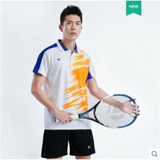 스쿼시라켓 배드민턴복 단체구매 남녀 빠른건조 짧은소매 T그물을 유니폼 운동볼 탁구 상의, C09-11903남자세트 화이트, T03-L