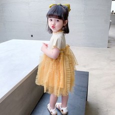 여아 풍성한 치마 드레스 요정같은 공주 반팔 한벌 원피스 O