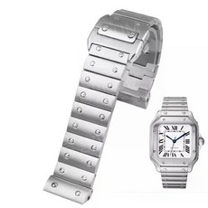 까르띠A 산토스 100 시계 호환 23mm 메탈 밴드 브레이슬릿 스트랩 시계줄