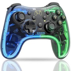 Switch 컨트롤러 RGB 라이트 스위치 컨트롤러 3단계 연사 무선 스위치 프로콘 자이로 센서 탑재 4개 레벨 진동 슬리프 해제 앱 설정 Switch / Lite / OLED /