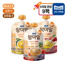6개월 퓨레 3종 오트밀과사과프룬3+사과와고구마3+바나나단호박3 (총9팩), 9개