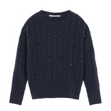 지스바이 여성 폼폼 방울 케이블 니트 ZSKPKB05_NA