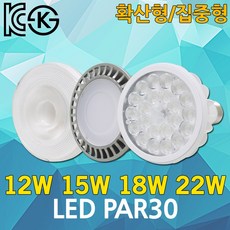 LED 파30 PAR30 집중형 확산형 할로겐 주광색 전구색 전구 LEDPAR30 LED스포트 LED할로겐 7W 12W 15W 18W 20W 22W 레일조명 미술관 전시장