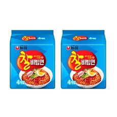 농심 찰비빔면 멀티 4개입 x 2팩 / 총8봉, 상세페이지 참조