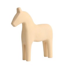 현대 트로이 목마 동상 Morandi 가구 나무 말 입상 홈 장식 장식 동물 데스크탑 침실 장식 크리스마스 선물, 노란색