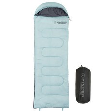 몽크로스 바젤 머미형 컴팩트 캠핑 침낭 + 압축가방, 민트, 1세트
