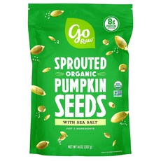 Pumpkin Seeds Go Raw Pumpkin Seeds with Sea Salt 호박 씨앗 바다 소금이 함유된 생 호박 씨앗 발아 및 유기농 14 oz. 가방 |, 1개, 396g