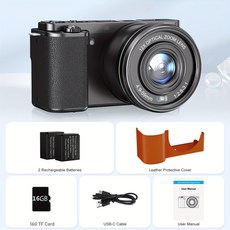 Komery 12X 광학 줌 SLR DSLR 카메라 4K 64MP HD 디지털 사진 자동 초점 와이파이 비디오 브이로그 웹캠 캠코더, 19) protection cover - 64G TF, holster strap 2