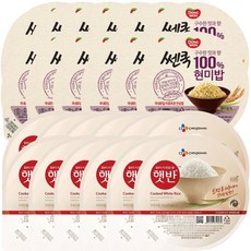 CJ햇반 햇반 200g x12개 + 쎈쿡100%현미밥210g x12개 총24개 즉석밥 혼합곡밥, 24개, 210g