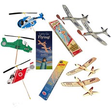 S Jetfire의 발사 우드 항공기와 Kids Windup Flying Copter Toys가 장착된 스카이 스트리크 고무 밴드 파워 항공기 번들, 상세페이지 참조