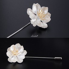 연꽃 은 부토니에 925 Sterling silver 꽃 브로치 은공예 실버 연꽃 러뷰카타