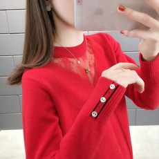 상의 여성의류 봄계절 레이스 넥 이너웨어 스타일리쉬 봄옷 트렌드
