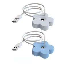 신제품 USB 꽃 모양 휴대용 미니 가습기 아로마 디퓨저 사무실 가정용 자동차 음소거 물 컵 온풍기 히터, 05 White and Blue