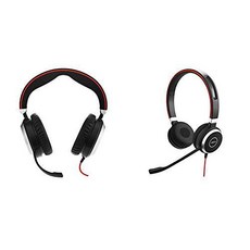 Jabra Evolve 80 - 전문적인 스테레오 노이즈캔슬링 노캔 유선 헤드폰 헤드