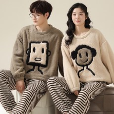 겨울 커플잠옷 보온 기모 여성잠옷 남자잠옷 잠옷세트