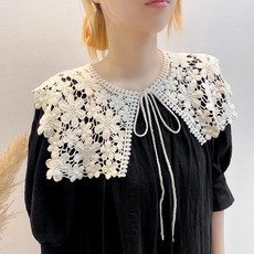 더폴 여성 손뜨개 레이스 목도리 스카프 케이프 카라