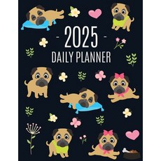 (영문도서) Pug Planner 2025: Funny Tiny Dog Monthly Agenda January-December Organizer (12... Paperback, Semsoli, English, 9781965994085