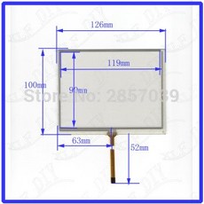 [해외] KDT586210PCSLOT 126*1 5.6 인치 4 LINS 저항 터치 스크린 유리 터치 센서 디지타이저 유리 126MM * 1MM 산업용 제어, 상세내용표시