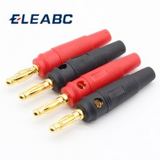 4pcs 새로운 4mm 플러그 순수 구리 골드 도금 뮤지컬 스피커 케이블 와이어 핀 바나나 플러그 커넥터