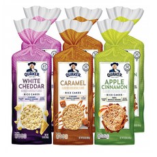 Quaker - 퀘이커 라이스케이크 화이트체다 & 카라멜 & 애플시나몬 6팩