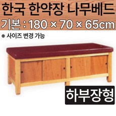 한국한약장) 나무베드 하부장형, 얼굴타공, 1개 - 한약장