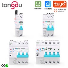 회로 무선 Tuya 와이파이 원격 계량 리클로즈 MCB 라이프 TONGOU 제어 인터럽터 스위치 타이머 차단기 자동 스마트, 1개
