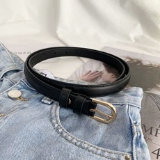 파운더스 벨트 미니멀룩 데일리 조절 버클 허리띠 여성 골드버클 검정색 슬림형 정장
