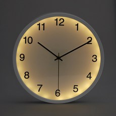 굿나잇 사운드감지 무선 LED 조명 무드등 무소음 벽시계, 화이트 화이트