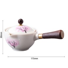 차 컵 티팟 여행 회전 세라믹 냄비 야외 메이커 차주전자 주전자, M