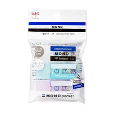 톰보연필 수정테이프 모노포켓 5mm 폭 모둠 3개 팩 (MONO 컬러·블루·퍼플) KCC-321X - 보라톰보