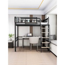 철제벙커침대 2층 성인 낮은 벙커형 침대, 검정색 1500mmx2000mm