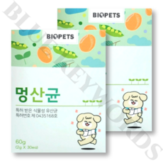 바이오펫츠 멍산균 30포 X 2박스, 60g, 2개 - 멍산균