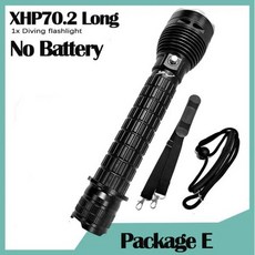 랜턴 해루질 써치 엘프 수중 XHP70.2 강력한 LED 스쿠버 다이빙 손전등 가장 밝은 30W 토치 IPX8 방수 램프 18000LM 200m, Long Light A, Long Light A