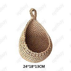 벽걸이 수제 다용도 야채 보관 과일 화분 바구니 라탄, M 코드, 1개
