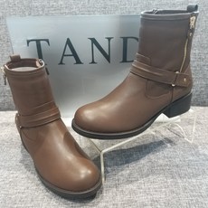 탠디 미셸by탠디 여성 5cm 데일리 지퍼장식 퍼 하프 부츠 119531 BR