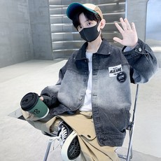비비키드 주니어 의류 상의 남아 봄 가을 긴팔티 코트 초등생 초중생 캐쥬얼 청외투 데님 그라데이션 (6067)