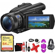 Sony FDR-AX700 4K 캠코더-메가 액세서리 번들-메모리 카드 포함 : Electronics, 단일옵션