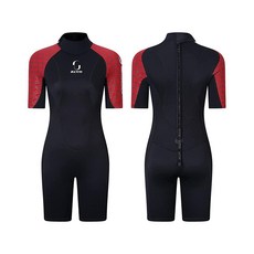 ZCCO 웻슈트 해녀복 Mens 3mm Shorty Wetsuit Womens 전신 잠수복 다이빙 카누 스피어 낚시 서핑 스노클링 수영복을 백 지퍼 다이브 스킨, Women Red, XX-Large