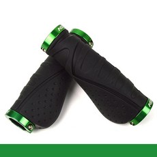 알루미늄 합금 자전거 핸들 바 그립 라이딩 바이스 장비 산악 액세서리, 흑녹색, [01] Black-Green, 1개