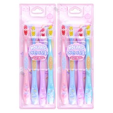 몰랑 어린이칫솔 4~13세 4개입 x 2개, 혼합색상
