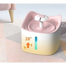 고양이 강아지 정수기 펫 음수대 급수기 자동, 핑크 (필터1개+USB케이블 +플러그+수위등), 1개