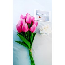 [루아르블룸] 튤립(라텍스), 화이트핑크믹스 10송이