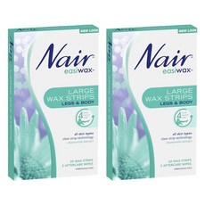 네어 이지왁스 라지 왁스 스트립 20매x2개 Nair Easiwax Wax Strips, 2개