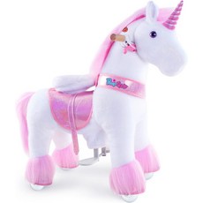 Poycle 공식 클래식 U 시리즈 라이드 온 말 플러시 워킹 애니멀 핑크 유니콘 사이즈 3 만 3-5 Ux302, 01 Small