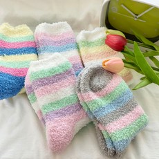 여자겨울예쁜수면양말파스텔