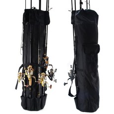 낚싯대 가방 110cm 120cm 130cm 200cm 150cm 160cm 180cm 옥스포드 천 실린더 낚시 릴 캐리어 태클 보관 가방, 검은색